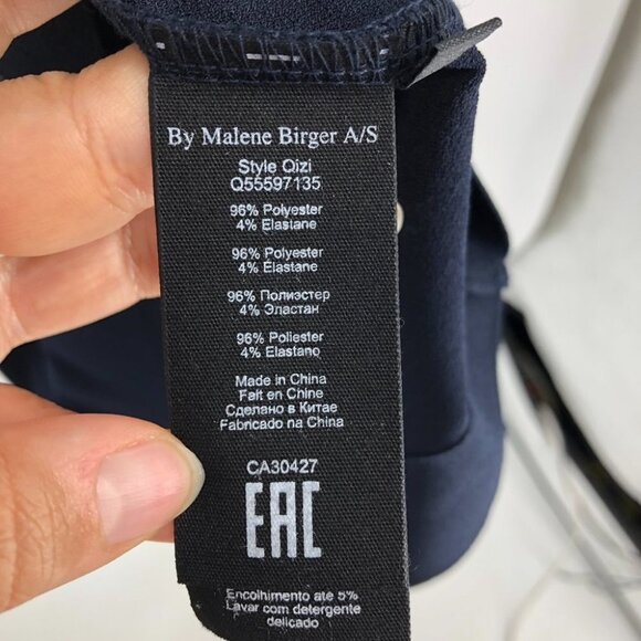 NWT  Malene Birger Night Blue Short sleeve V-Neck Qizi Midi Wrap Dress Size XS - Picture 11 of 16